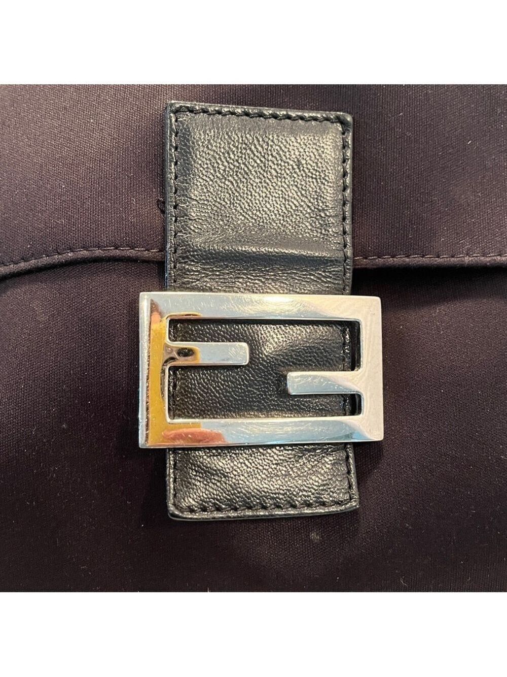 Fendi Black Shoulder Bag with Silver Buckle - Picture 9 of 15